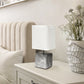 All The Rages Simple Designs Black Marbled Ceramic Table Lamp With White Fabric Shade
