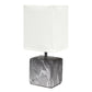 All The Rages Simple Designs Black Marbled Ceramic Table Lamp With White Fabric Shade