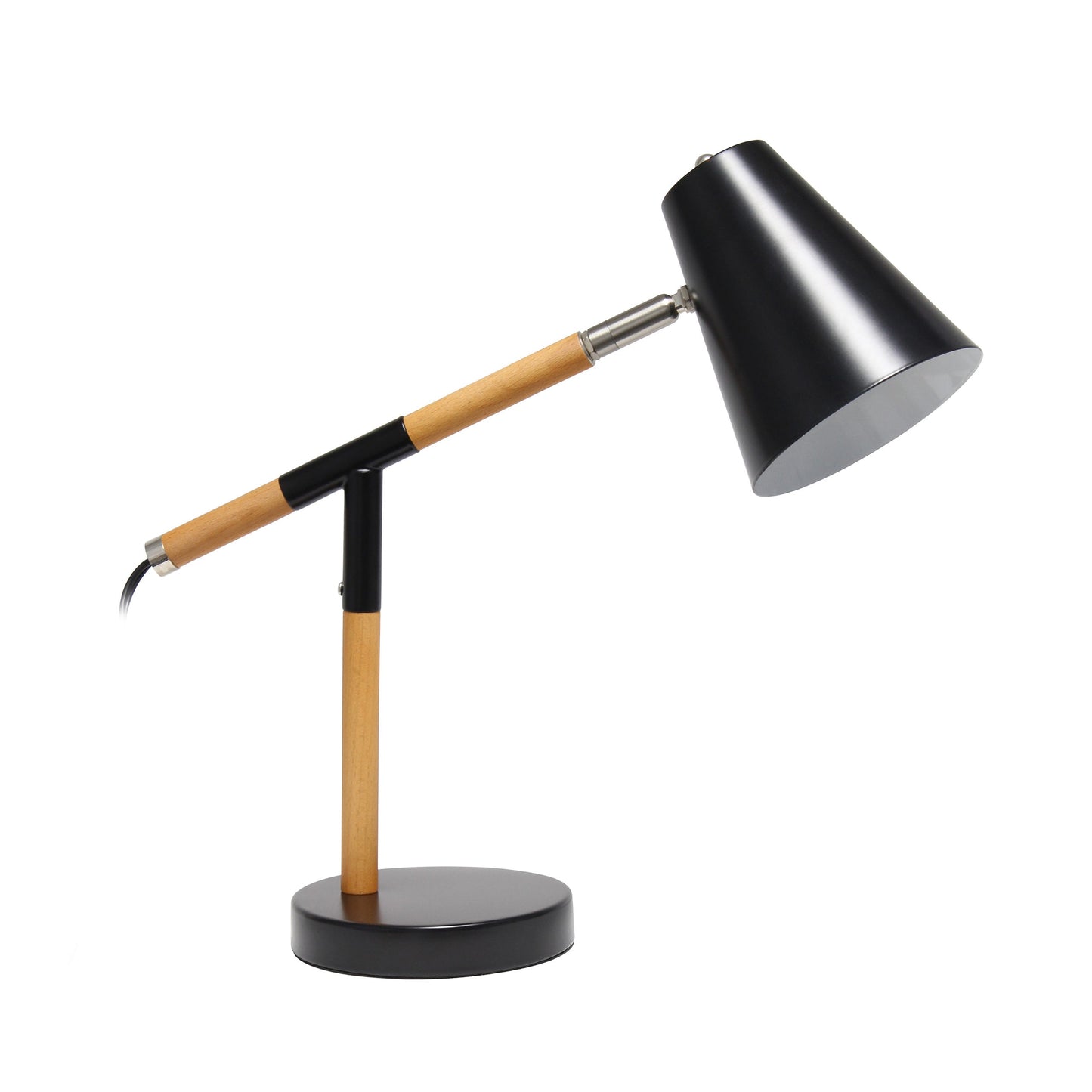All The Rages Simple Designs Black Matte & Wooden Pivot Desk Lamp