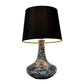 All The Rages Simple Designs Black Mosaic Tiled Glass Genie Table Lamp With Black Fabric Shade