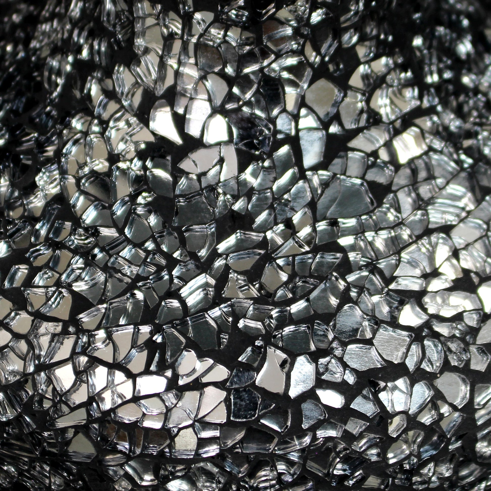 All The Rages Simple Designs Black Mosaic Tiled Glass Genie Table Lamp With Black Fabric Shade