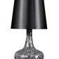 All The Rages Simple Designs Black Mosaic Tiled Glass Genie Table Lamp With Black Fabric Shade