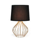All The Rages Simple Designs Black On Copper Geometrically Wired Table Lamp