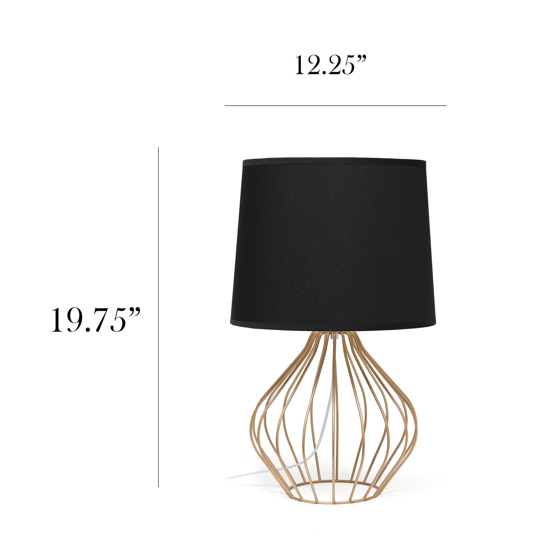 All The Rages Simple Designs Black On Copper Geometrically Wired Table Lamp