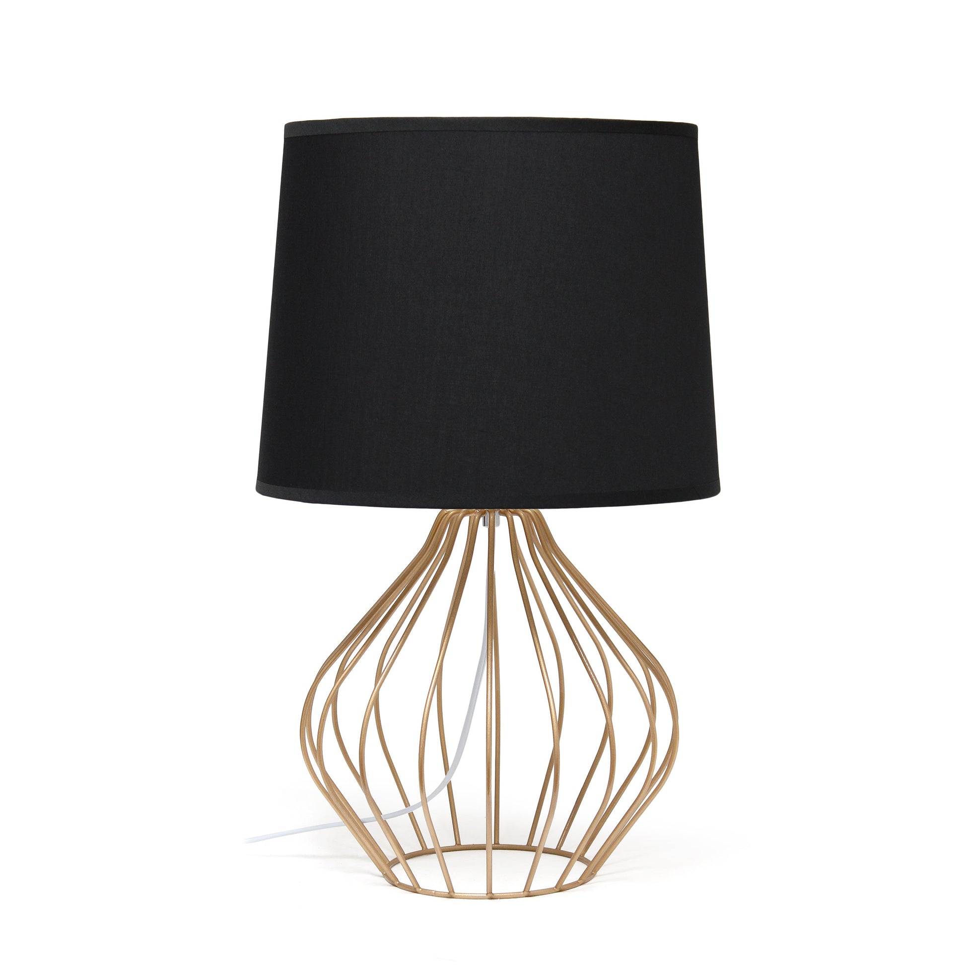 All The Rages Simple Designs Black On Copper Geometrically Wired Table Lamp