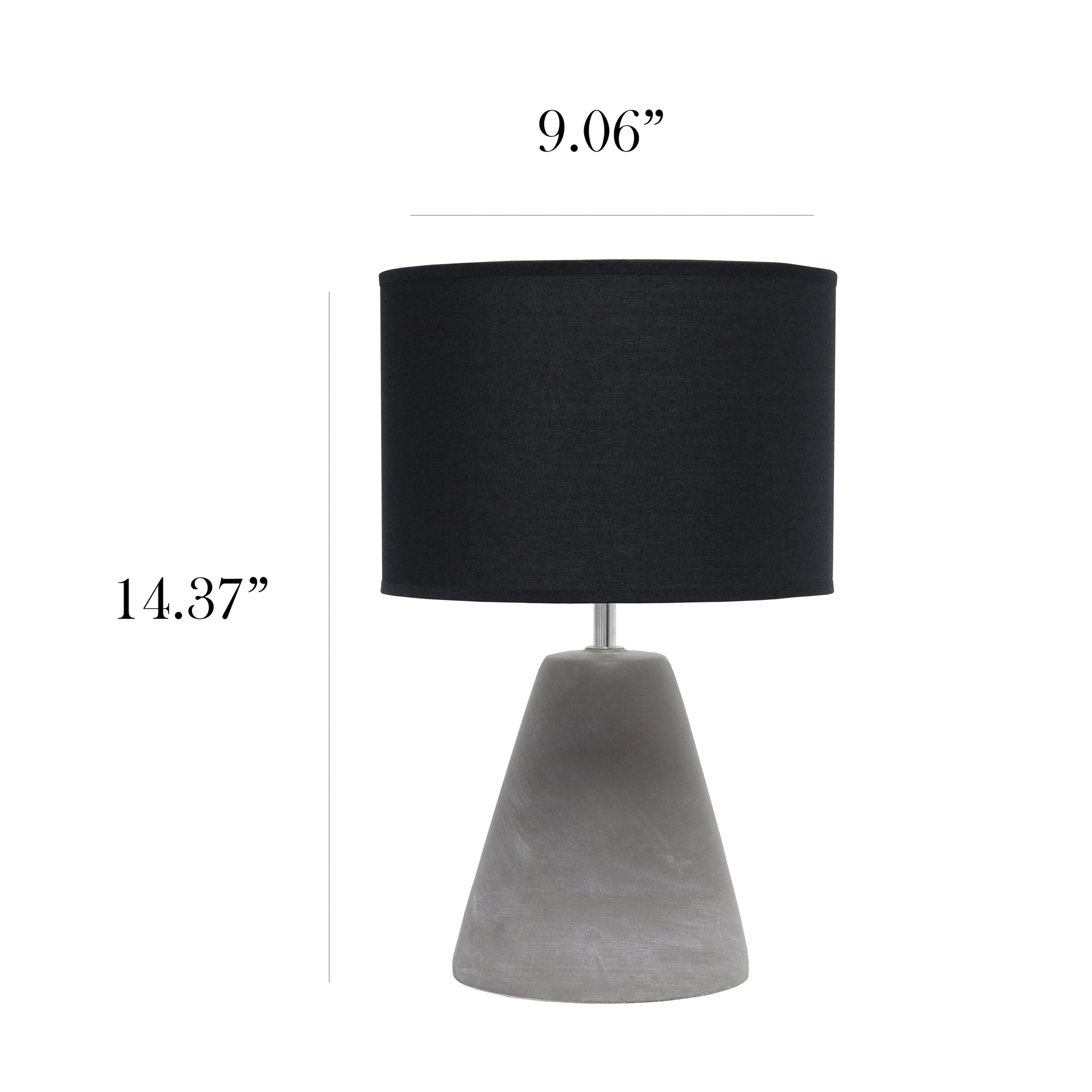 All The Rages Simple Designs Black Pinnacle Concrete Table Lamp
