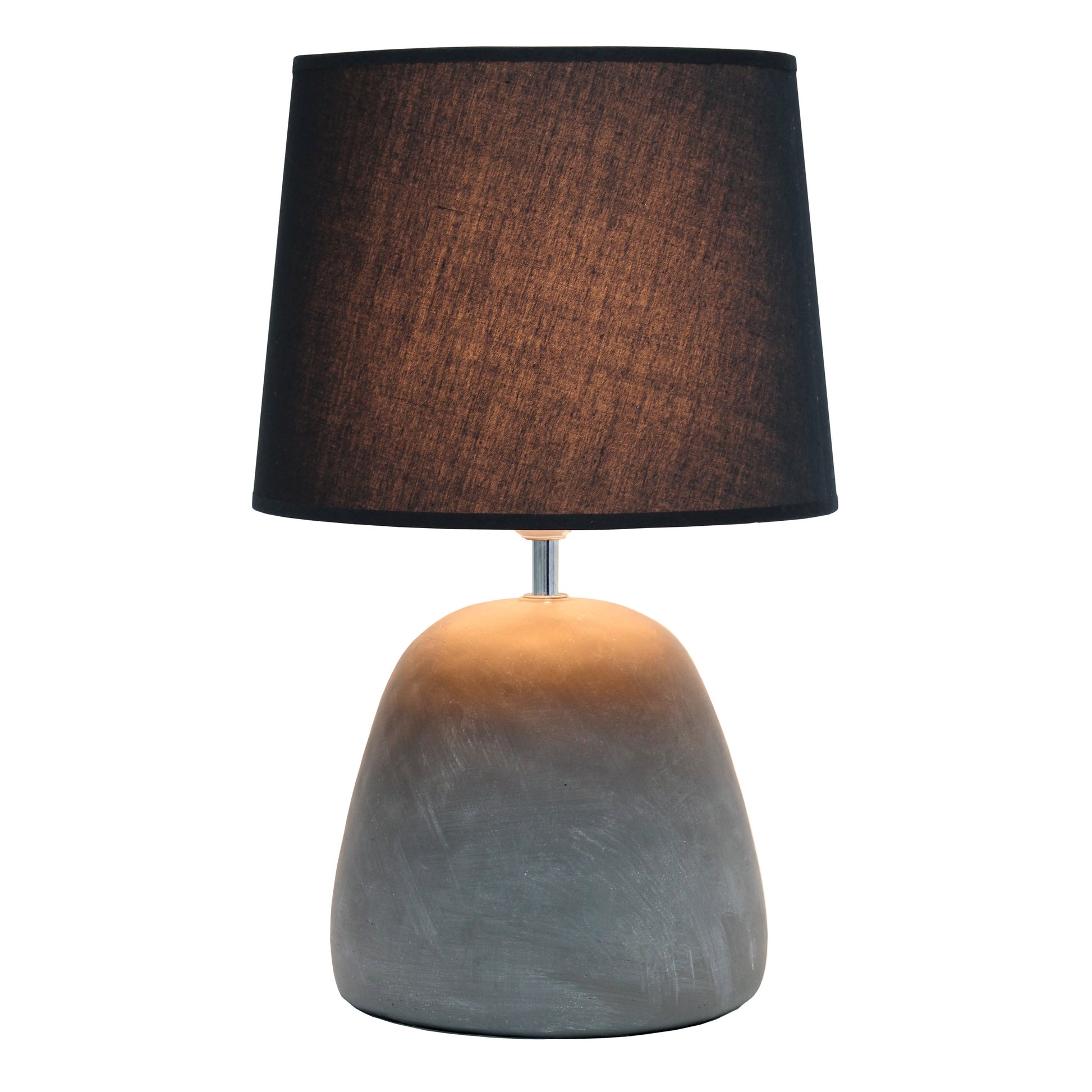 All The Rages Simple Designs Black Round Concrete Table Lamp