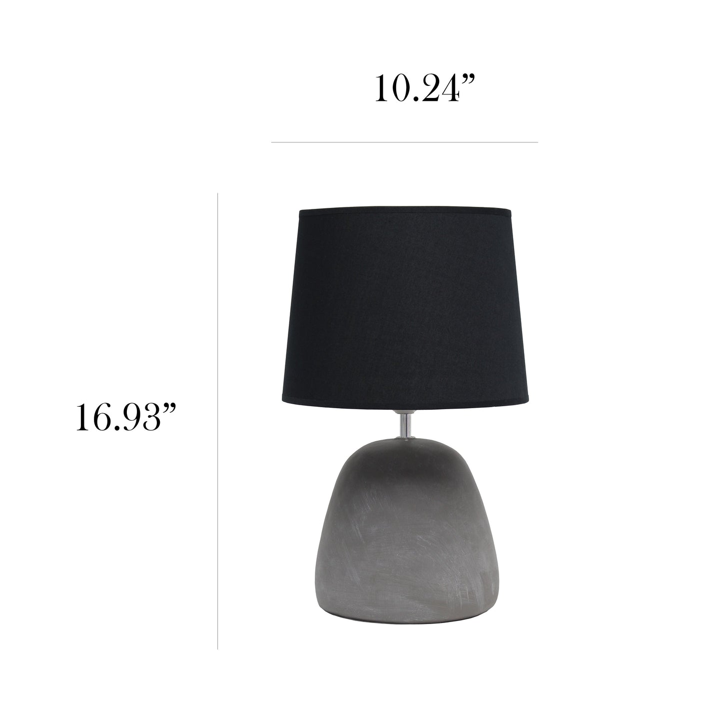 All The Rages Simple Designs Black Round Concrete Table Lamp