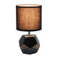 All The Rages Simple Designs Black Round Prism Mini Table Lamp With Matching Fabric Shade