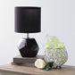 All The Rages Simple Designs Black Round Prism Mini Table Lamp With Matching Fabric Shade