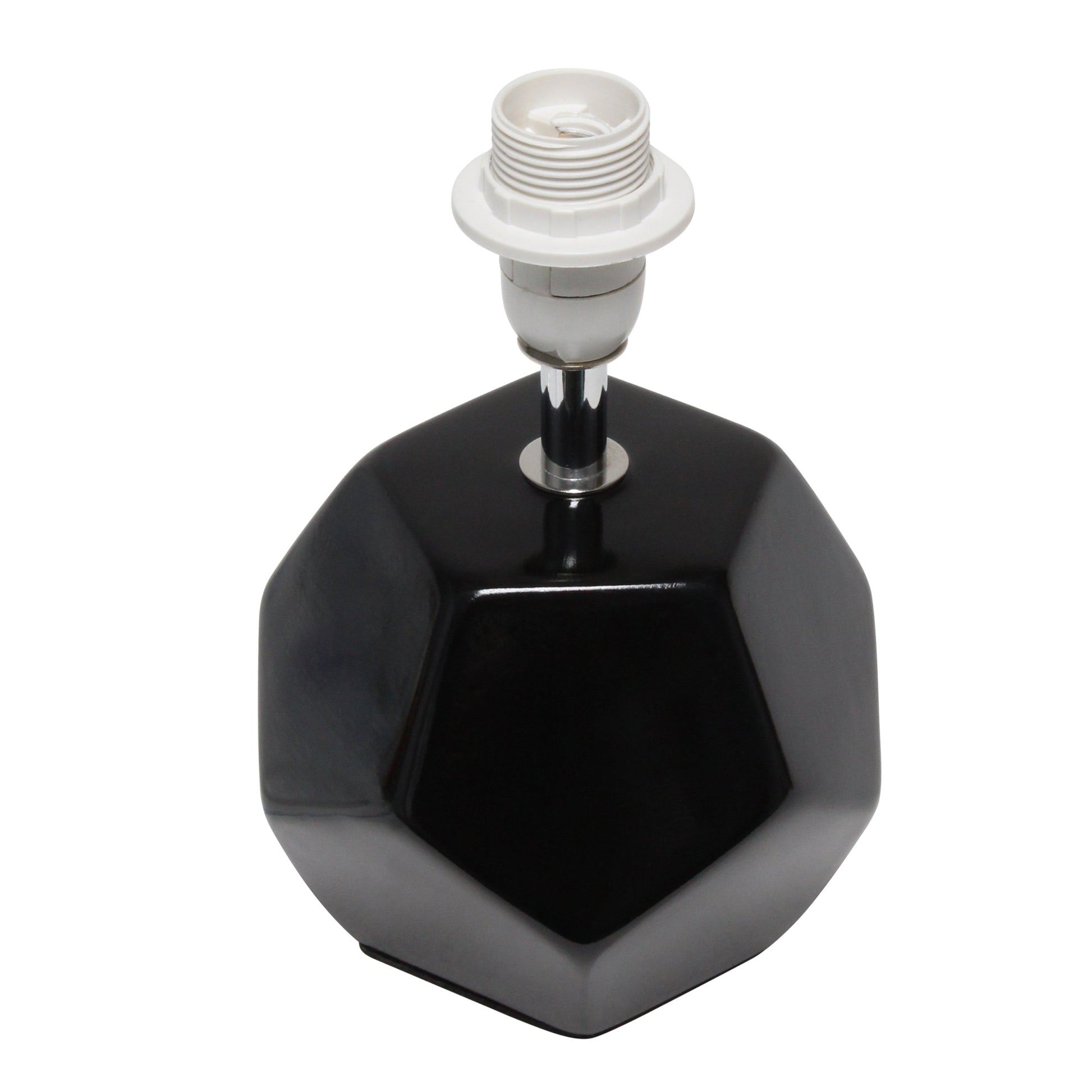 All The Rages Simple Designs Black Round Prism Mini Table Lamp With Matching Fabric Shade
