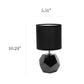 All The Rages Simple Designs Black Round Prism Mini Table Lamp With Matching Fabric Shade
