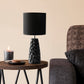 All The Rages Simple Designs Black Sculpted Ceramic Table Lamp