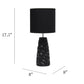 All The Rages Simple Designs Black Sculpted Ceramic Table Lamp