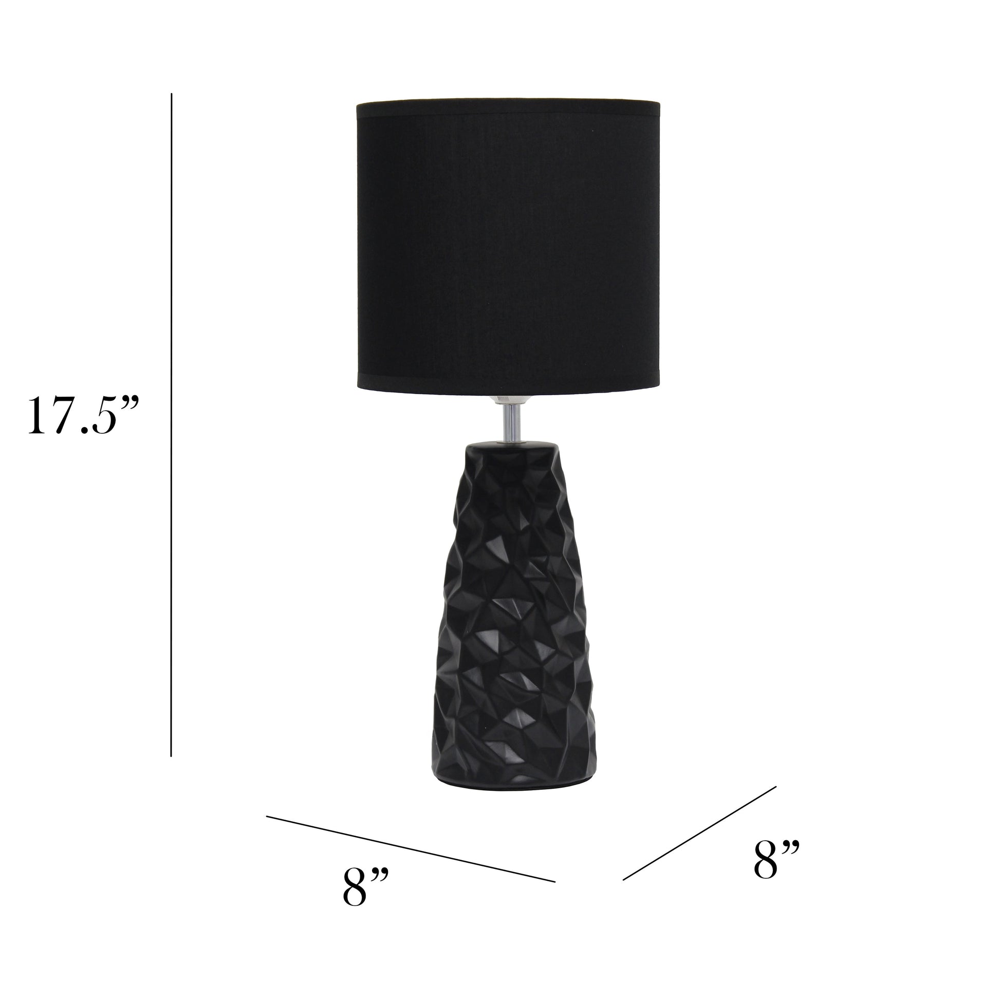 All The Rages Simple Designs Black Sculpted Ceramic Table Lamp