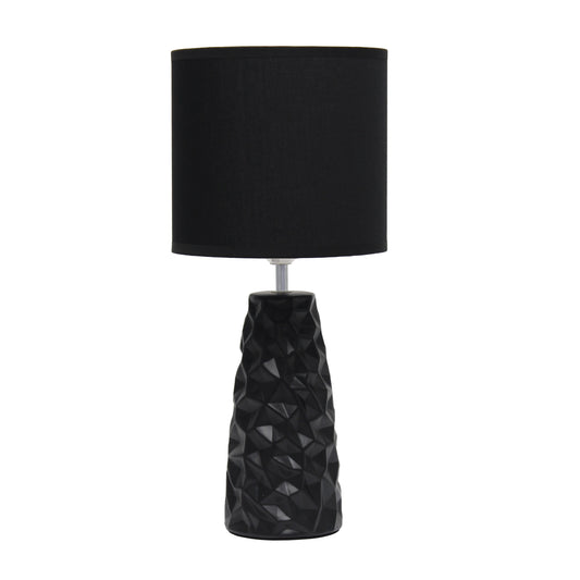 All The Rages Simple Designs Black Sculpted Ceramic Table Lamp