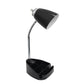All The Rages Simple Designs Black Semi-Flexible Desk Lamp With iPad Tablet Stand Book Holder & USB Charging Outlet