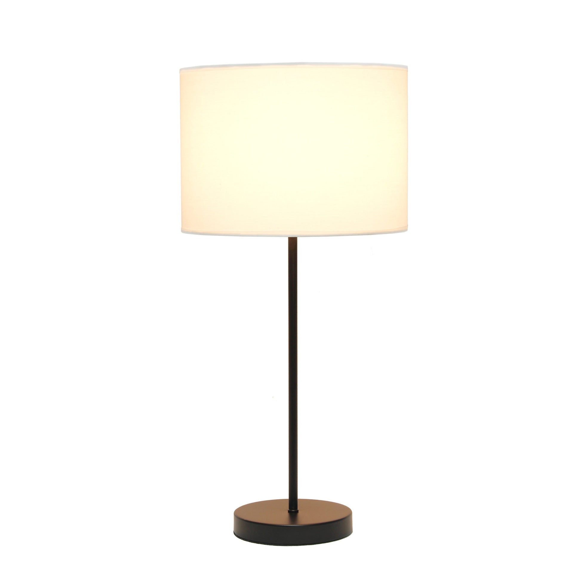 All The Rages Simple Designs Black Stick Lamp With White Fabric Shade