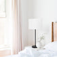 All The Rages Simple Designs Black Stick Lamp With White Fabric Shade