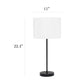All The Rages Simple Designs Black Stick Lamp With White Fabric Shade