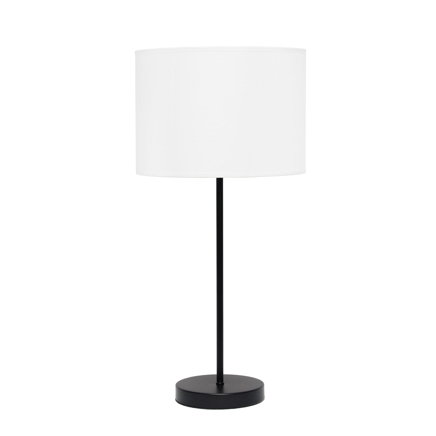 All The Rages Simple Designs Black Stick Lamp With White Fabric Shade