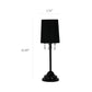 All The Rages Simple Designs Black Table Lamp With Fabric Shade & Hanging Acrylic Beads