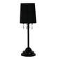 All The Rages Simple Designs Black Table Lamp With Fabric Shade & Hanging Acrylic Beads