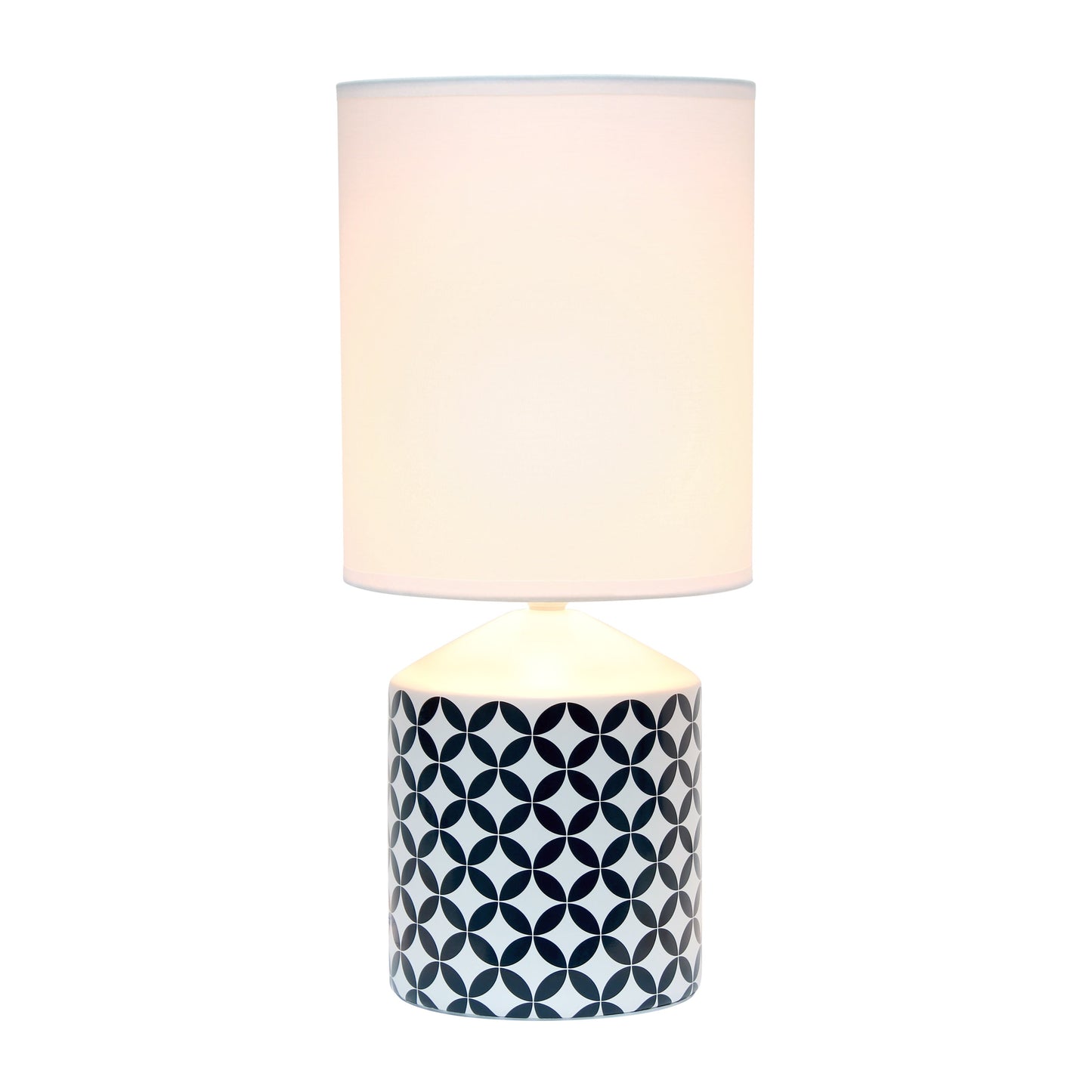 All The Rages Simple Designs Black & White Coin Prints Table Lamp