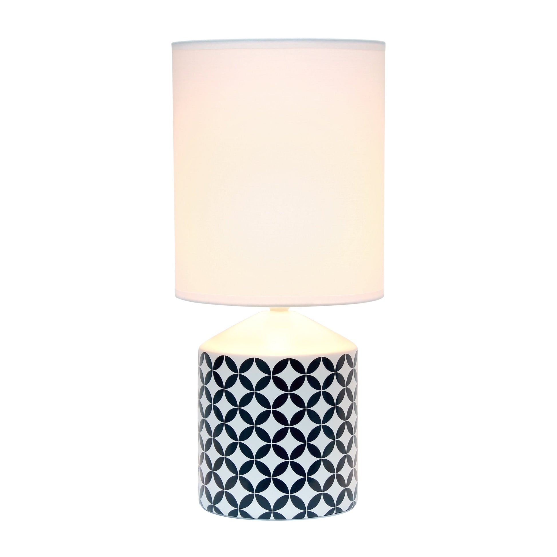All The Rages Simple Designs Black & White Coin Prints Table Lamp