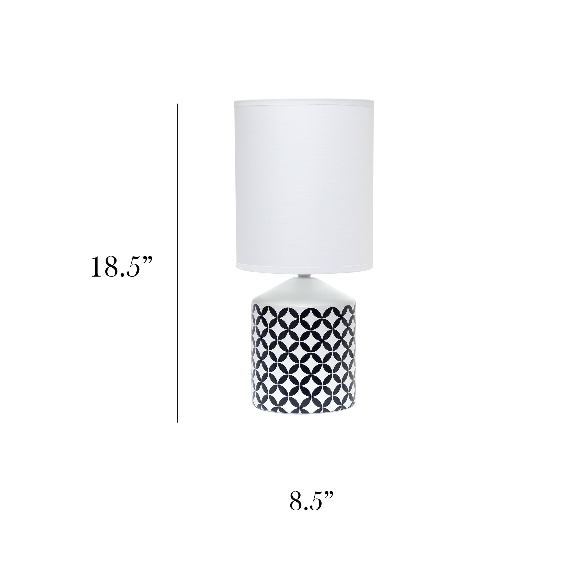 All The Rages Simple Designs Black & White Coin Prints Table Lamp