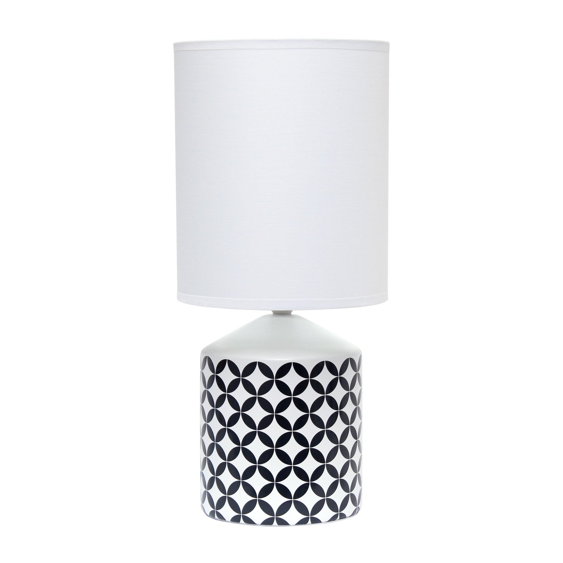 All The Rages Simple Designs Black & White Coin Prints Table Lamp
