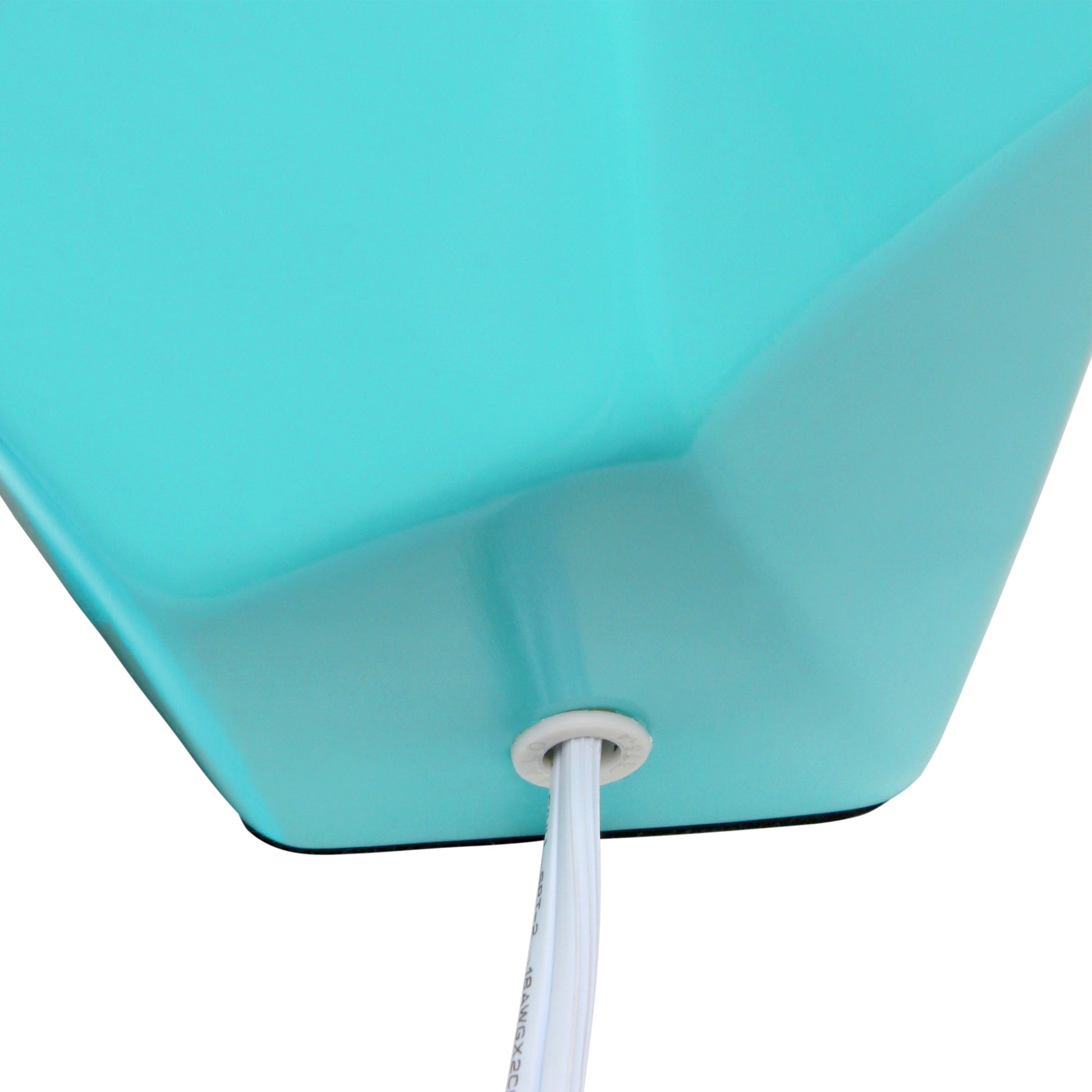 All The Rages Simple Designs Blue Round Prism Mini Table Lamp With Matching Fabric Shade