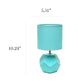 All The Rages Simple Designs Blue Round Prism Mini Table Lamp With Matching Fabric Shade