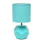 All The Rages Simple Designs Blue Round Prism Mini Table Lamp With Matching Fabric Shade