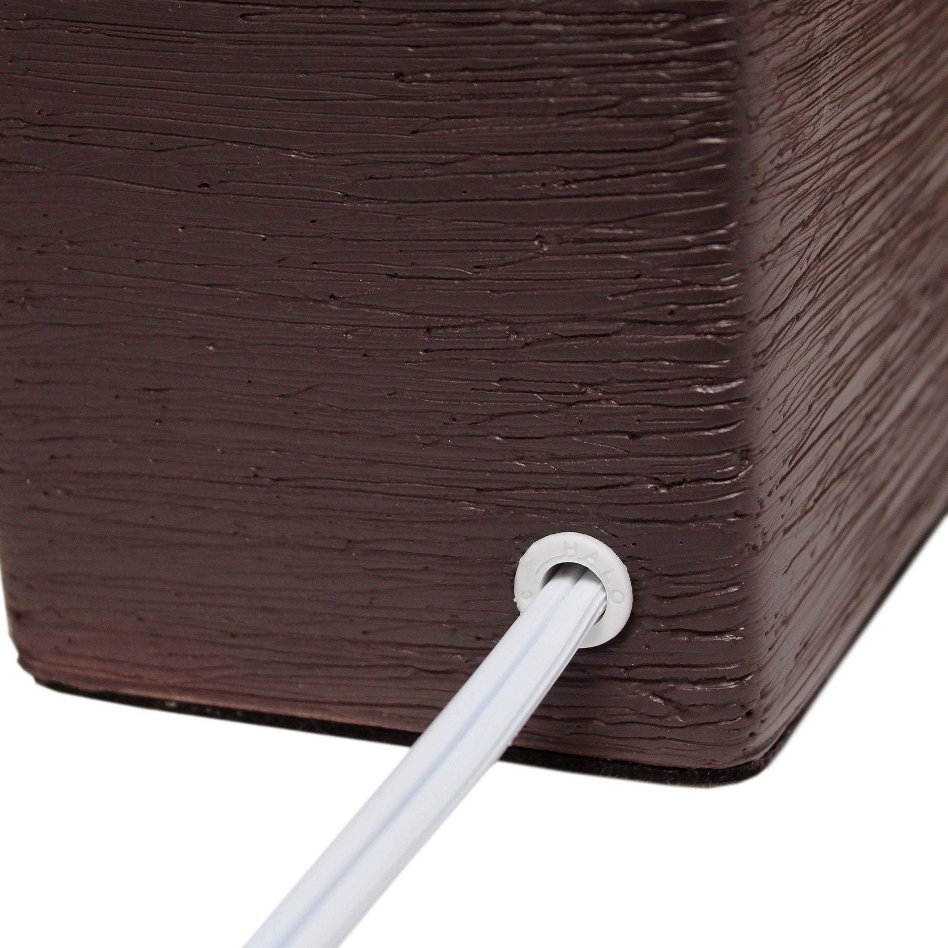 All The Rages Simple Designs Brown Petite Faux Stone Table Lamp With White Fabric Shade