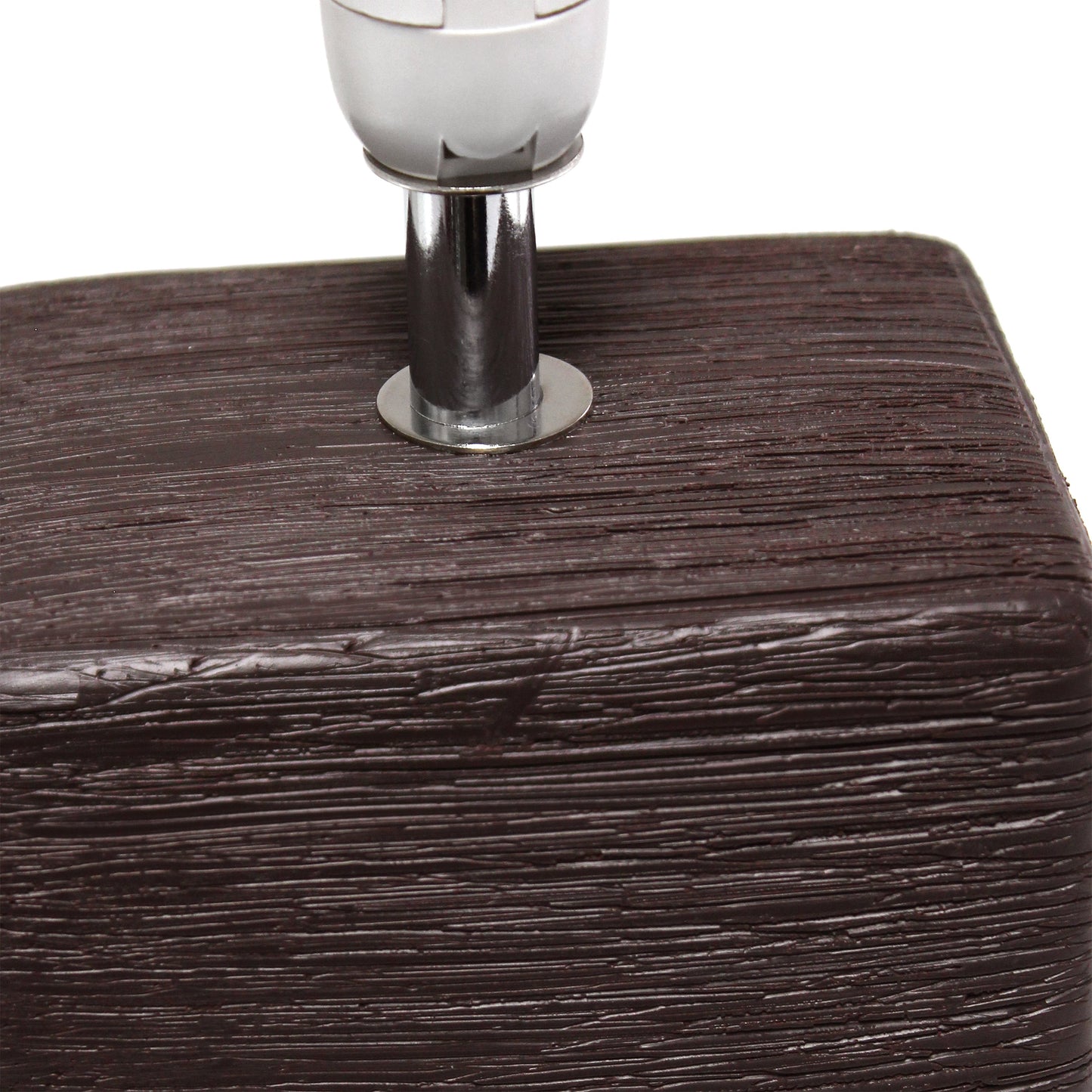 All The Rages Simple Designs Brown Petite Faux Stone Table Lamp With White Fabric Shade