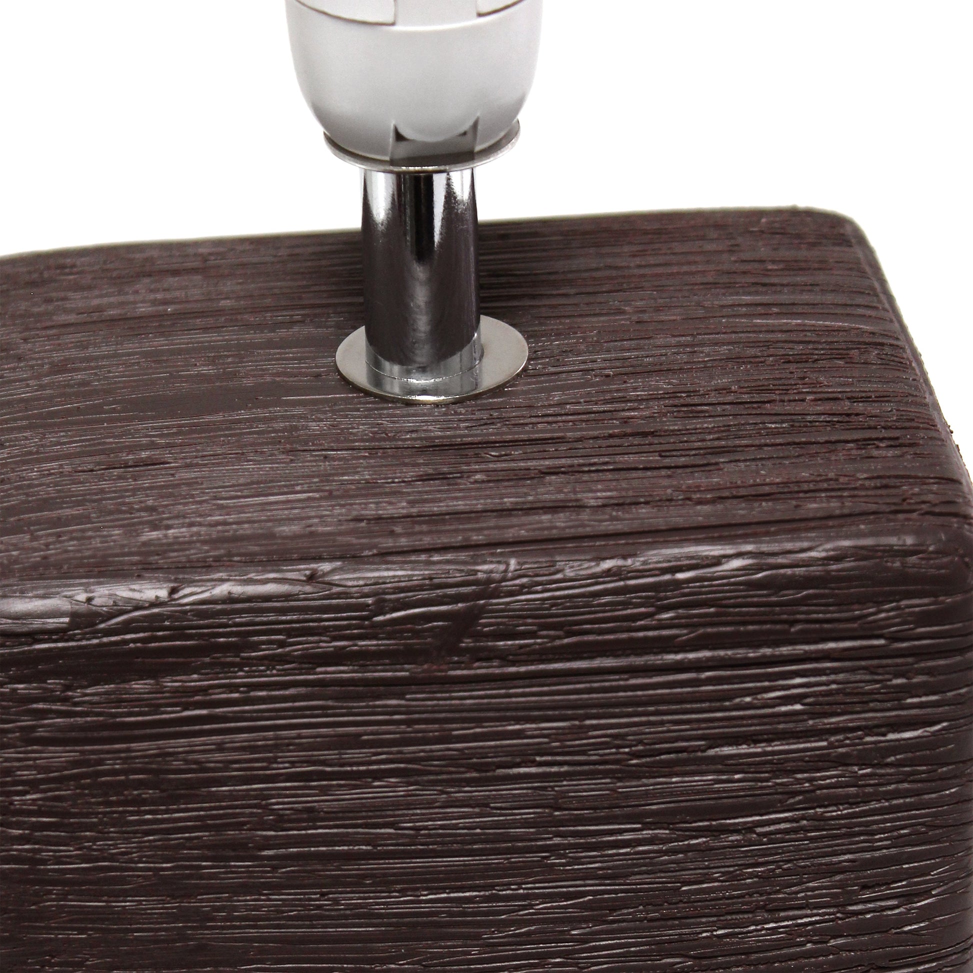 All The Rages Simple Designs Brown Petite Faux Stone Table Lamp With White Fabric Shade