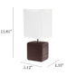 All The Rages Simple Designs Brown Petite Faux Stone Table Lamp With White Fabric Shade