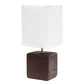 All The Rages Simple Designs Brown Petite Faux Stone Table Lamp With White Fabric Shade