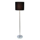 All The Rages Simple Designs Brushed NIckel Drum Shade & Black Finish Floor Lamp