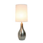 All The Rages Simple Designs Brushed Nickel 1-Light Tear Drop Table Lamp