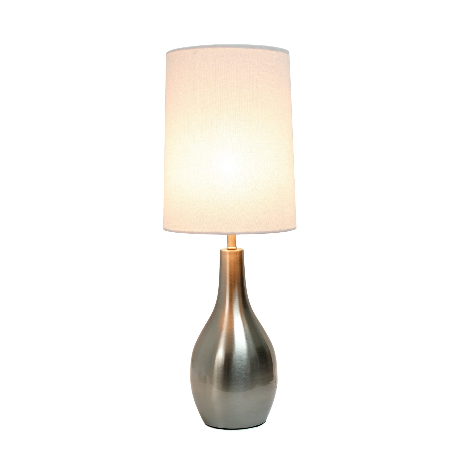 All The Rages Simple Designs Brushed Nickel 1-Light Tear Drop Table Lamp