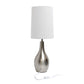 All The Rages Simple Designs Brushed Nickel 1-Light Tear Drop Table Lamp