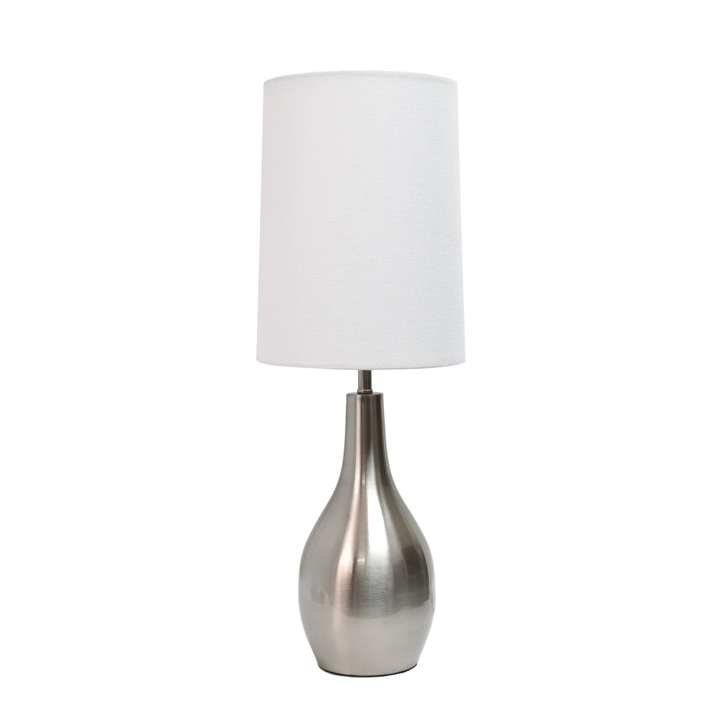 All The Rages Simple Designs Brushed Nickel 1-Light Tear Drop Table Lamp