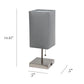 All The Rages Simple Designs Brushed Nickel 2-Pack Table Lamps With USB Charging Port & Gray Fabric Shades