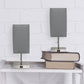 All The Rages Simple Designs Brushed Nickel 2-Pack Table Lamps With USB Charging Port & Gray Fabric Shades