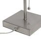 All The Rages Simple Designs Brushed Nickel 2-Pack Table Lamps With USB Charging Port & Gray Fabric Shades