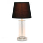 All The Rages Simple Designs Brushed Nickel & Black Encased Metal & Clear Glass Table Lamp