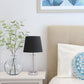 All The Rages Simple Designs Brushed Nickel & Black Encased Metal & Clear Glass Table Lamp