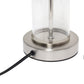 All The Rages Simple Designs Brushed Nickel & Black Encased Metal & Clear Glass Table Lamp